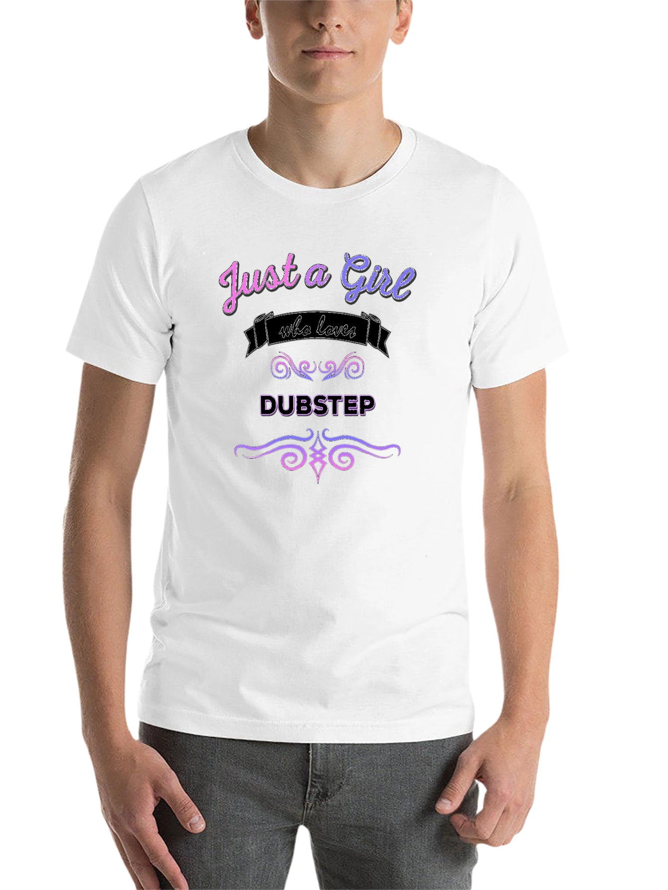 Black Just a Girl Who Loves Dubstep Graphic Tee view 14