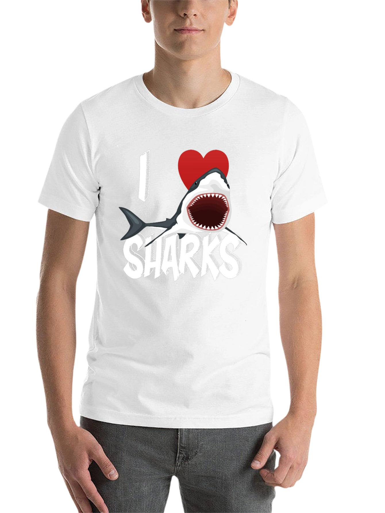 Black I Heart Sharks Graphic Tee - Black view 14