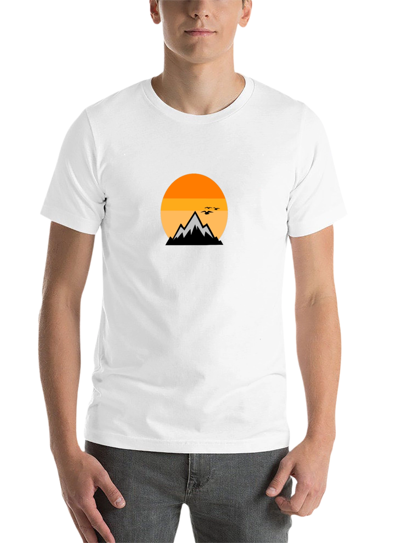 Black Mountain Sunset Graphic Tee - Black Cotton Comfort view 14
