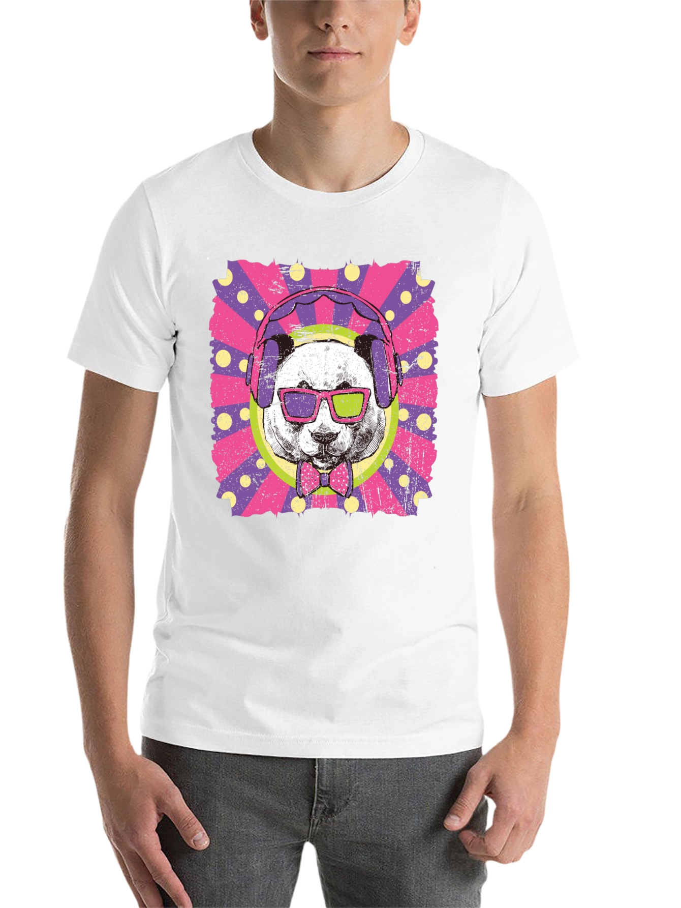 Black Cool Panda Graphic Tee view 14