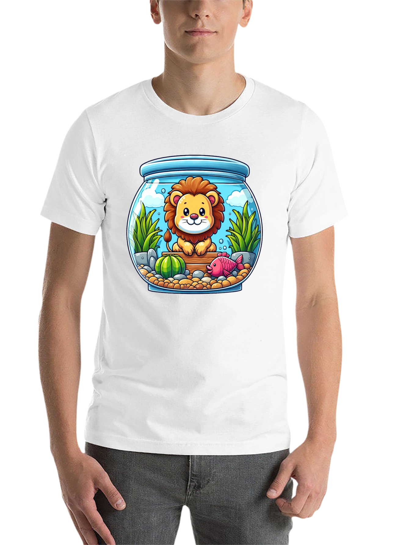 Black Lion in Fishbowl Graphic Tee view 14