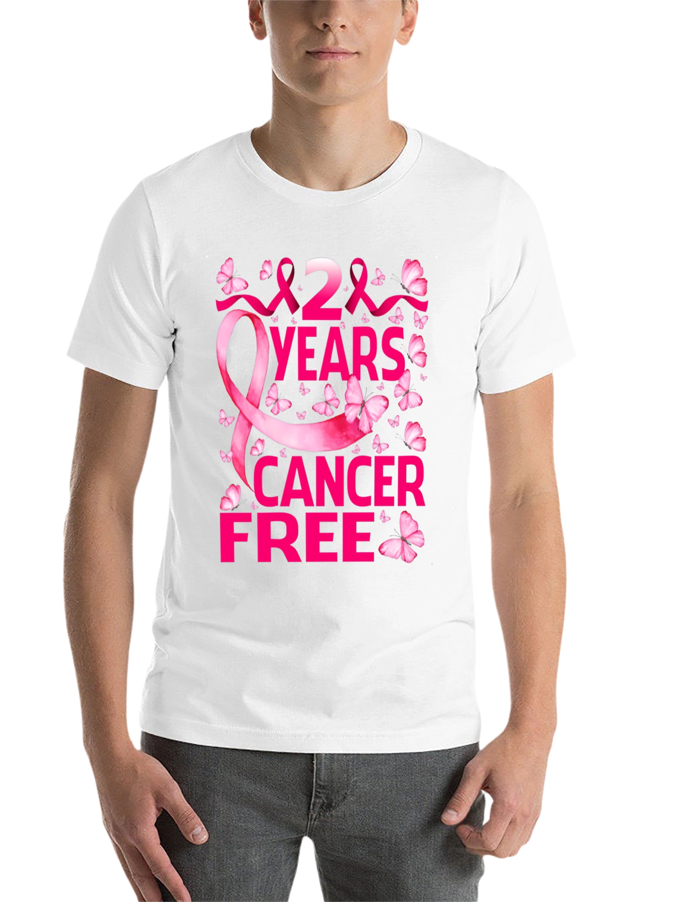 Black 2 Years Cancer Free T-Shirt view 14