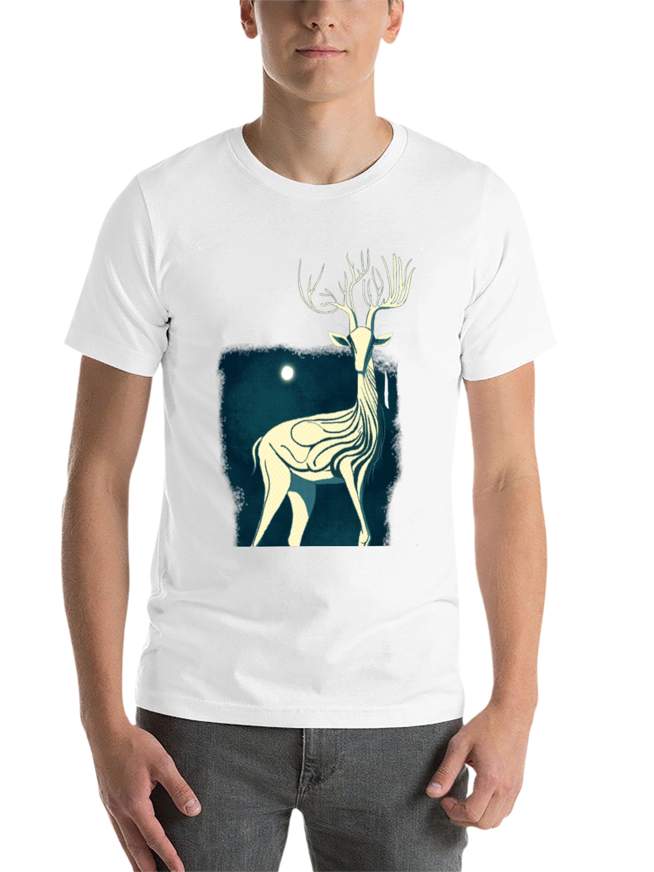 Black Mystic Stag Graphic Tee - Black Cotton T-Shirt view 14