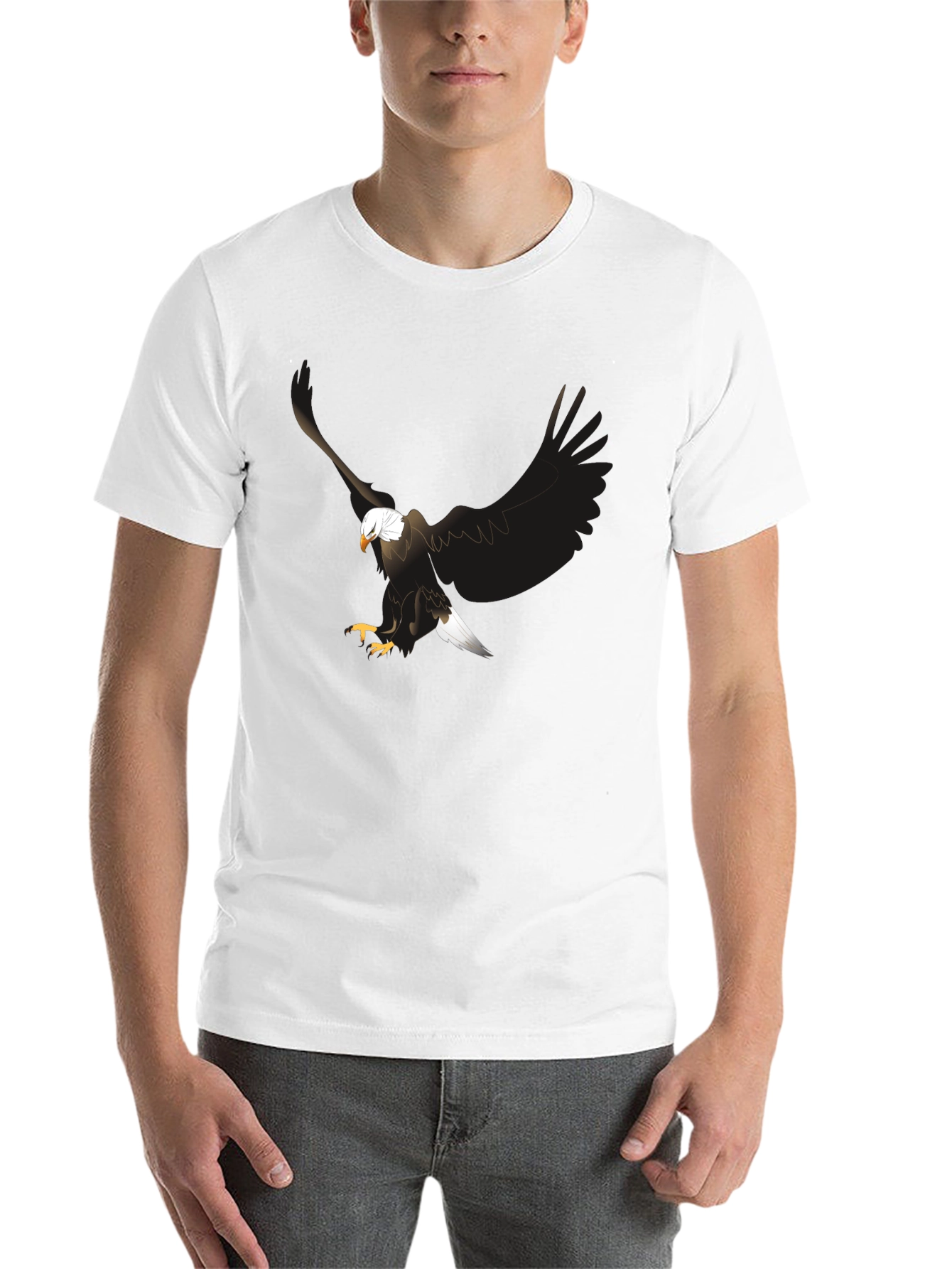 Black Eagle Graphic Print Black T-Shirt view 14