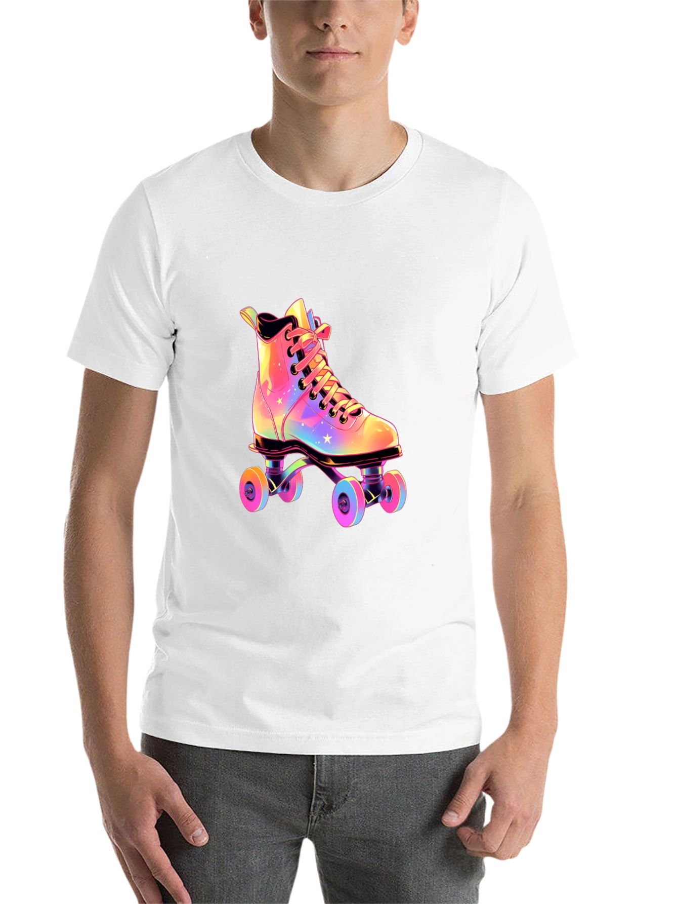 Black Retro Roller Skate T-Shirt view 14