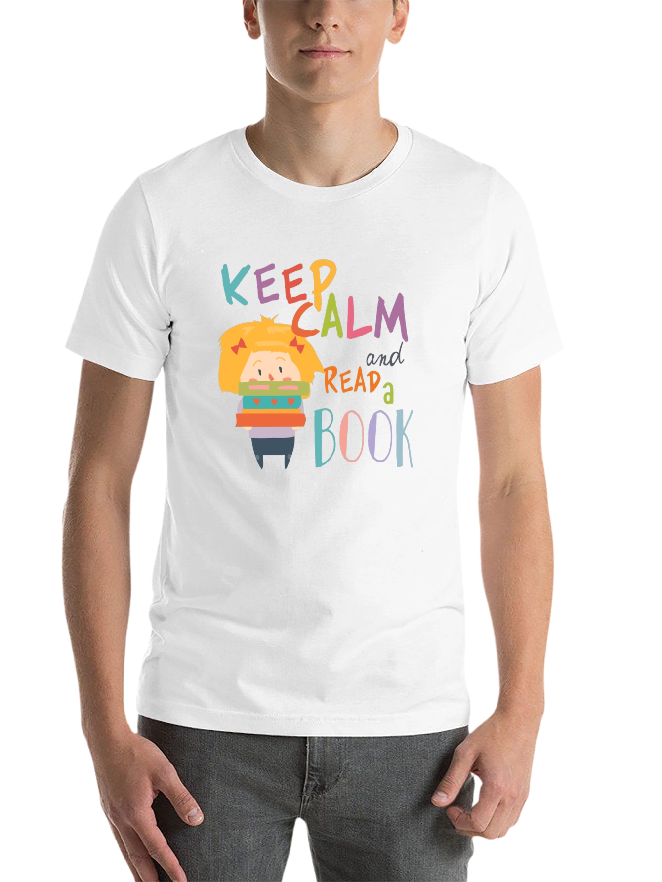 Black Keep Calm and Read a Book Graphic Tee view 14