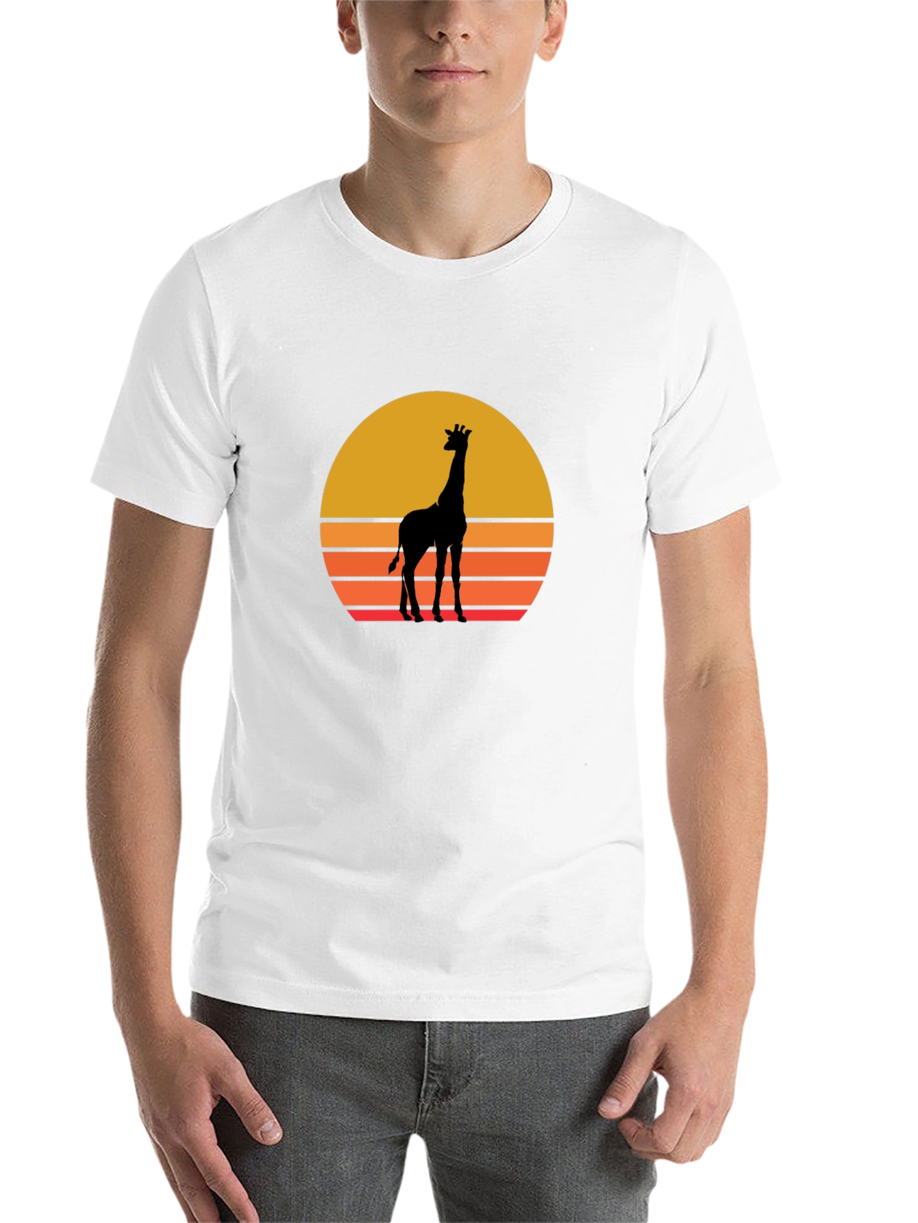 Black Giraffe Sunset T-Shirt - Unique Graphic Tee view 14