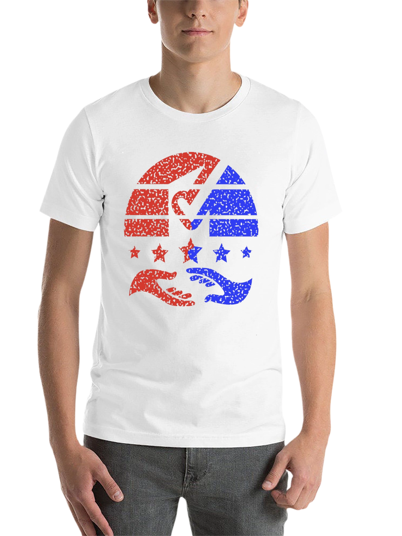 Black Patriotic Hands Helping Stars T-Shirt view 14