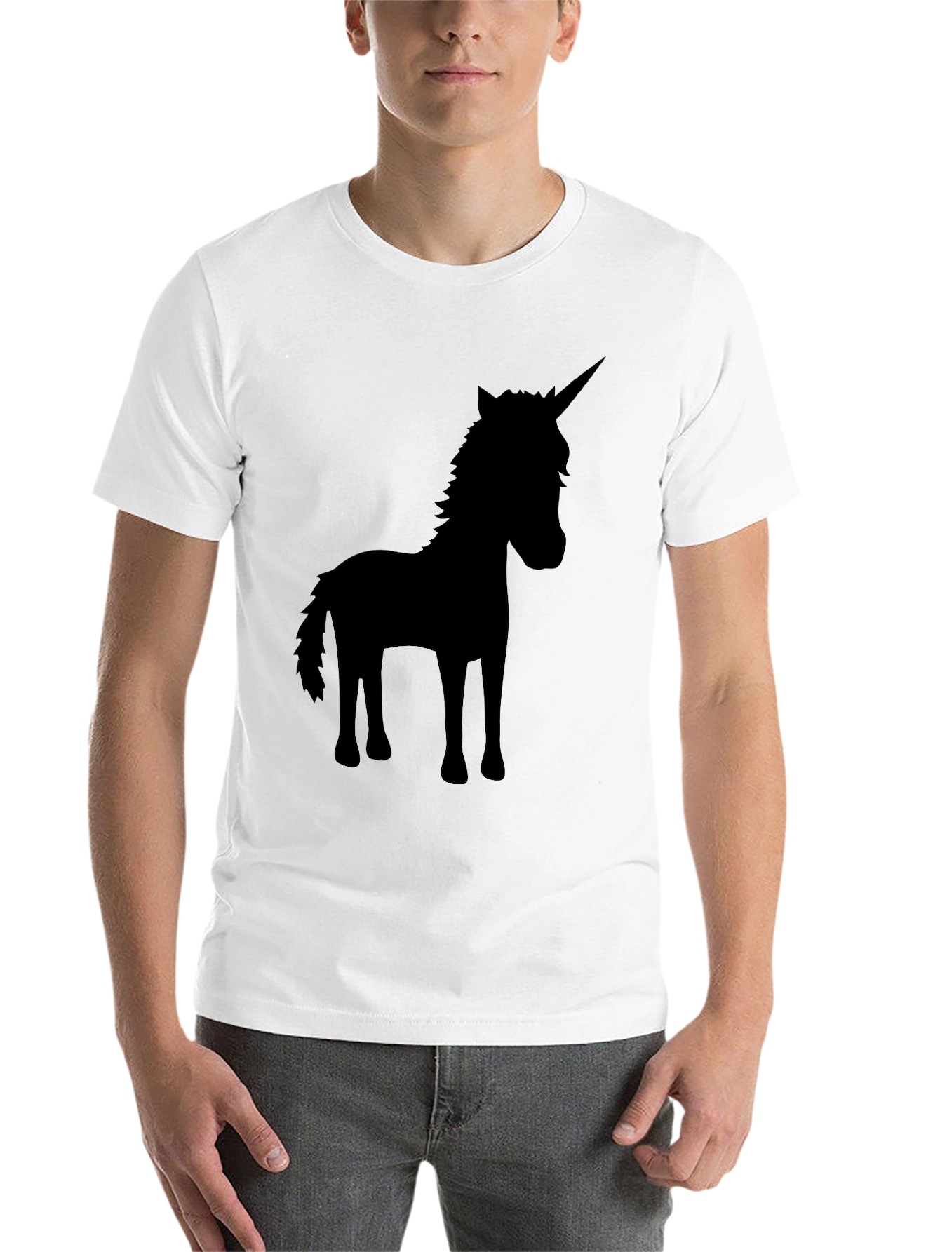 Black Unicorn Silhouette Black T-Shirt view 14