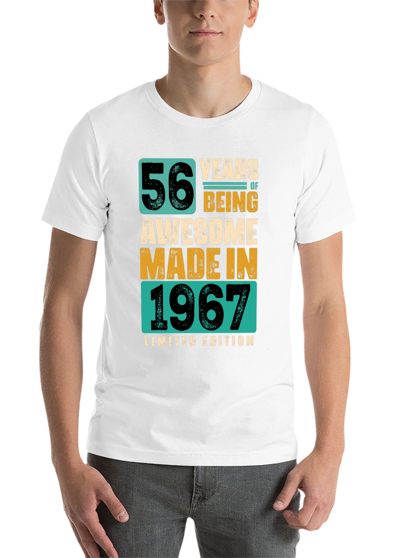 Black 56 Years Awesome 1967 Limited Edition Graphic T-Shirt view 14