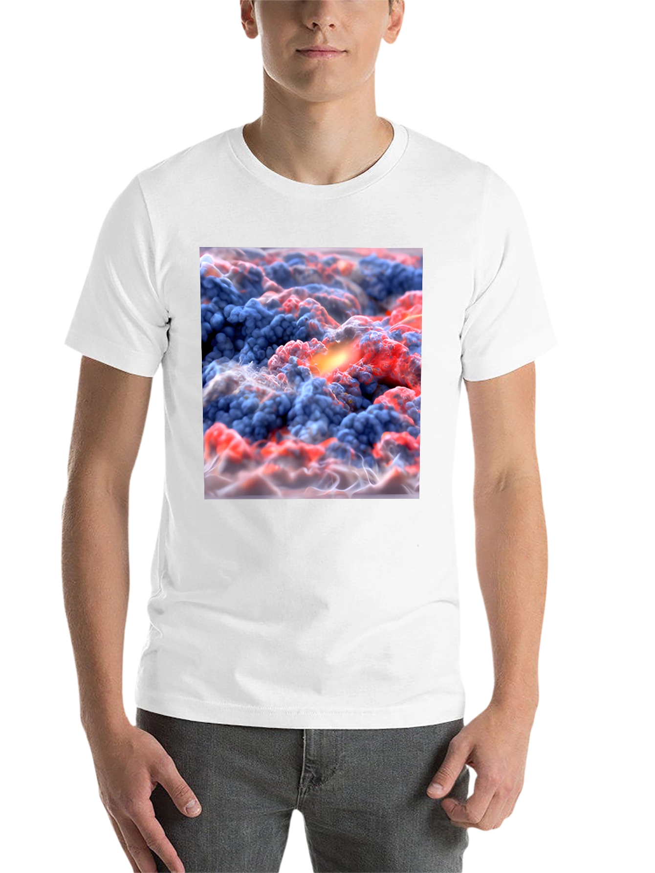 Black Abstract Cloudscape T-Shirt - Unique Graphic Tee view 14