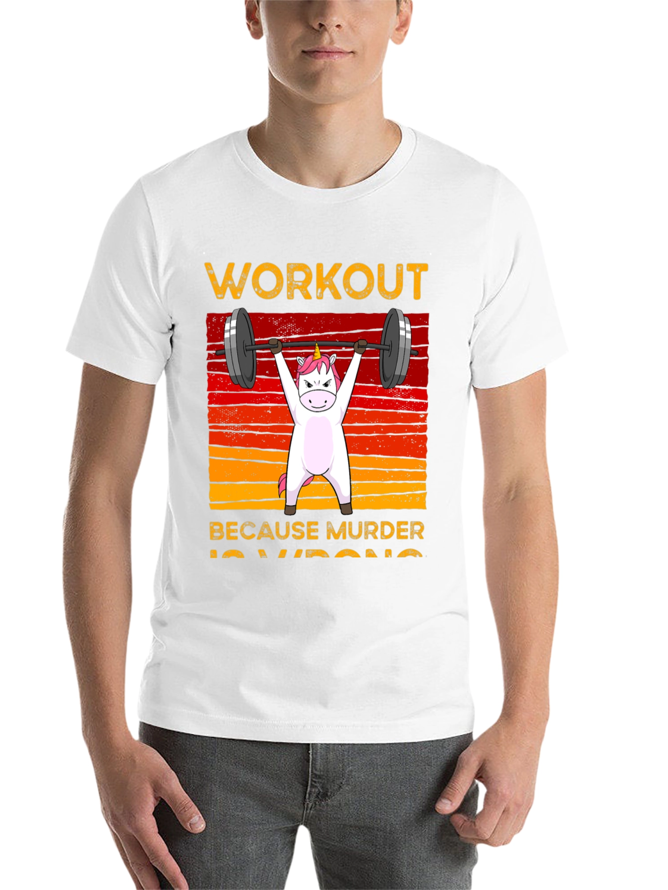 Black Unicorn Workout Black T-Shirt view 14