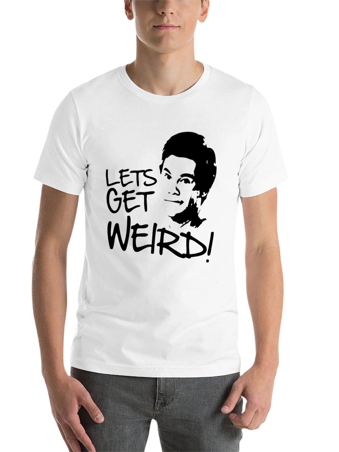 Black Let's Get Weird T-Shirt -  Unisex Graphic Tee view 14