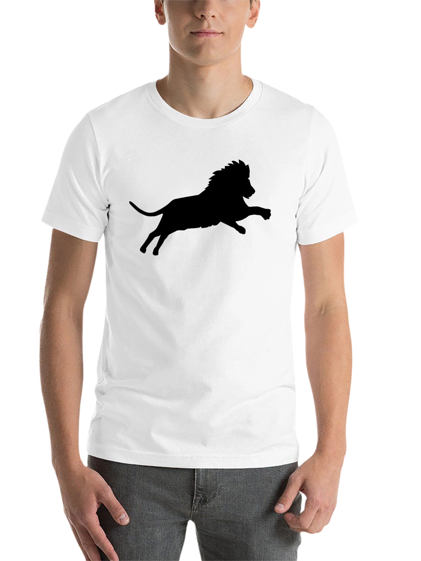 Black Black Lion Silhouette Graphic T-Shirt view 14