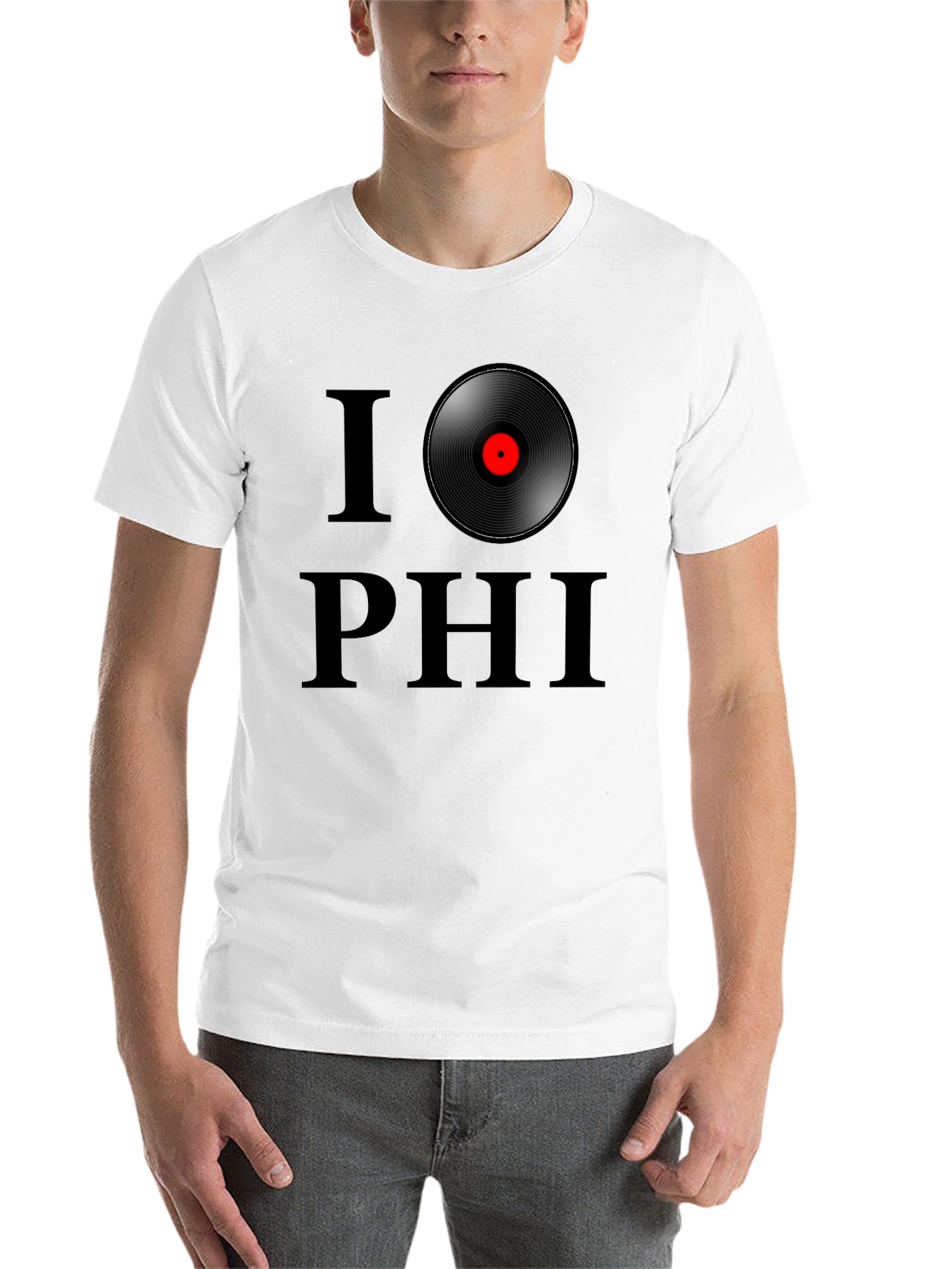 Black I Record Phi T-Shirt - Classic Black Tee view 14