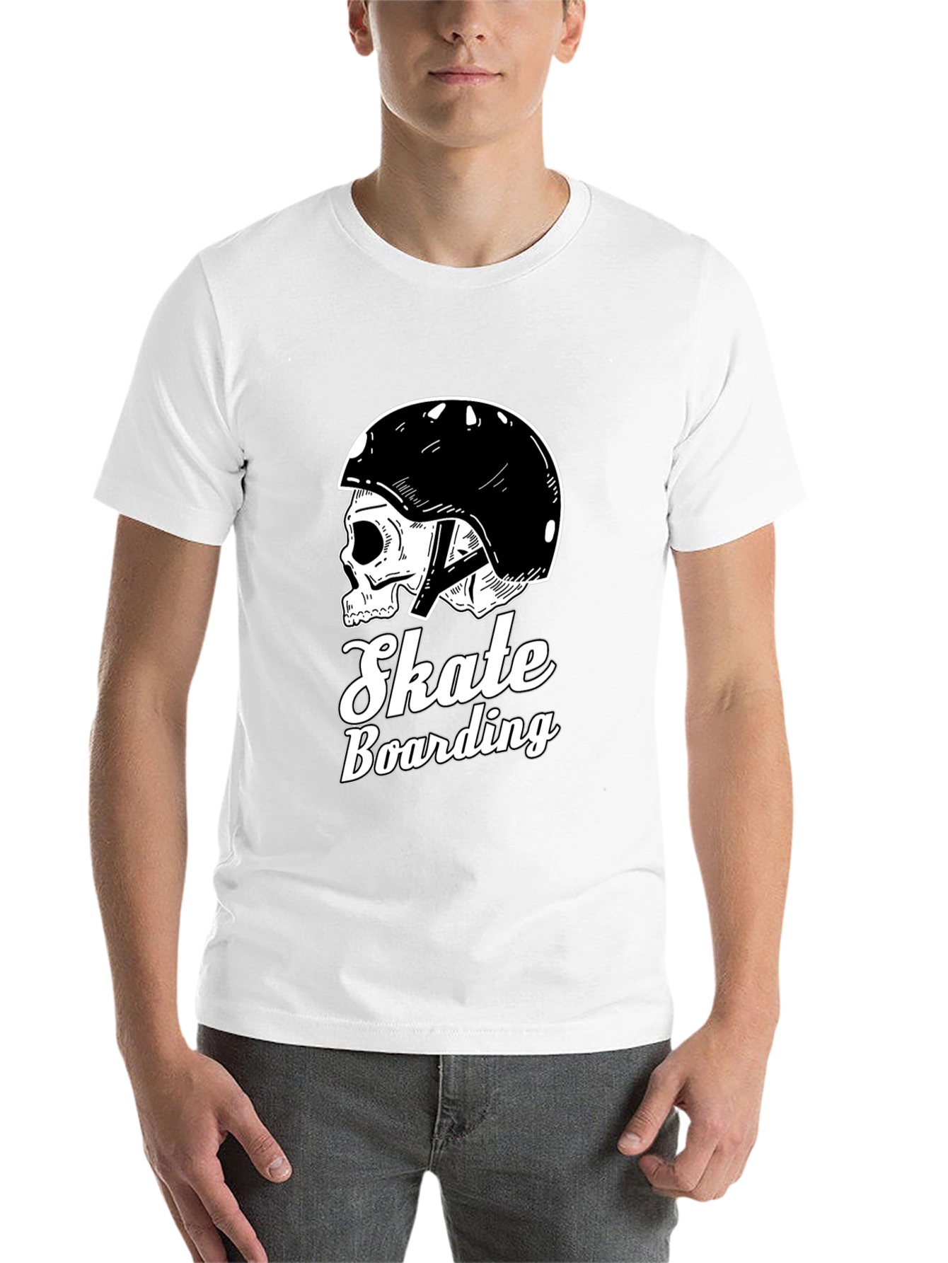 Black Skull Skateboarding T-Shirt view 14