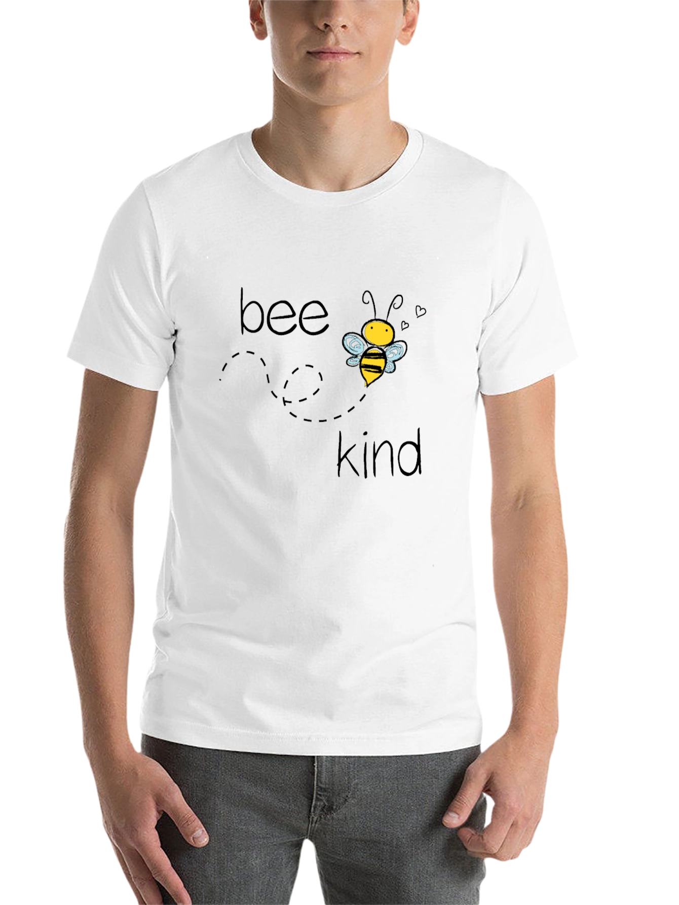 Black Bee Kind Graphic Tee - Black Cotton Casual T-Shirt view 14