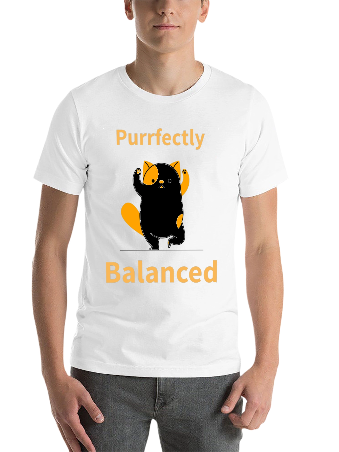 Black Purrfectly Balanced Cat T-Shirt view 14