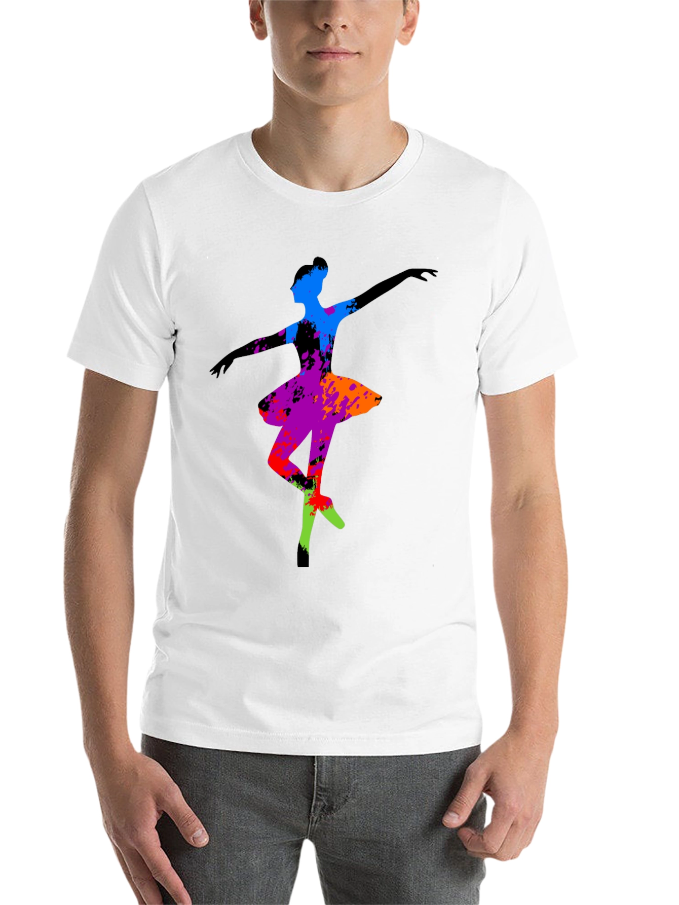 Black Abstract Ballerina Graphic Tee - Black view 14