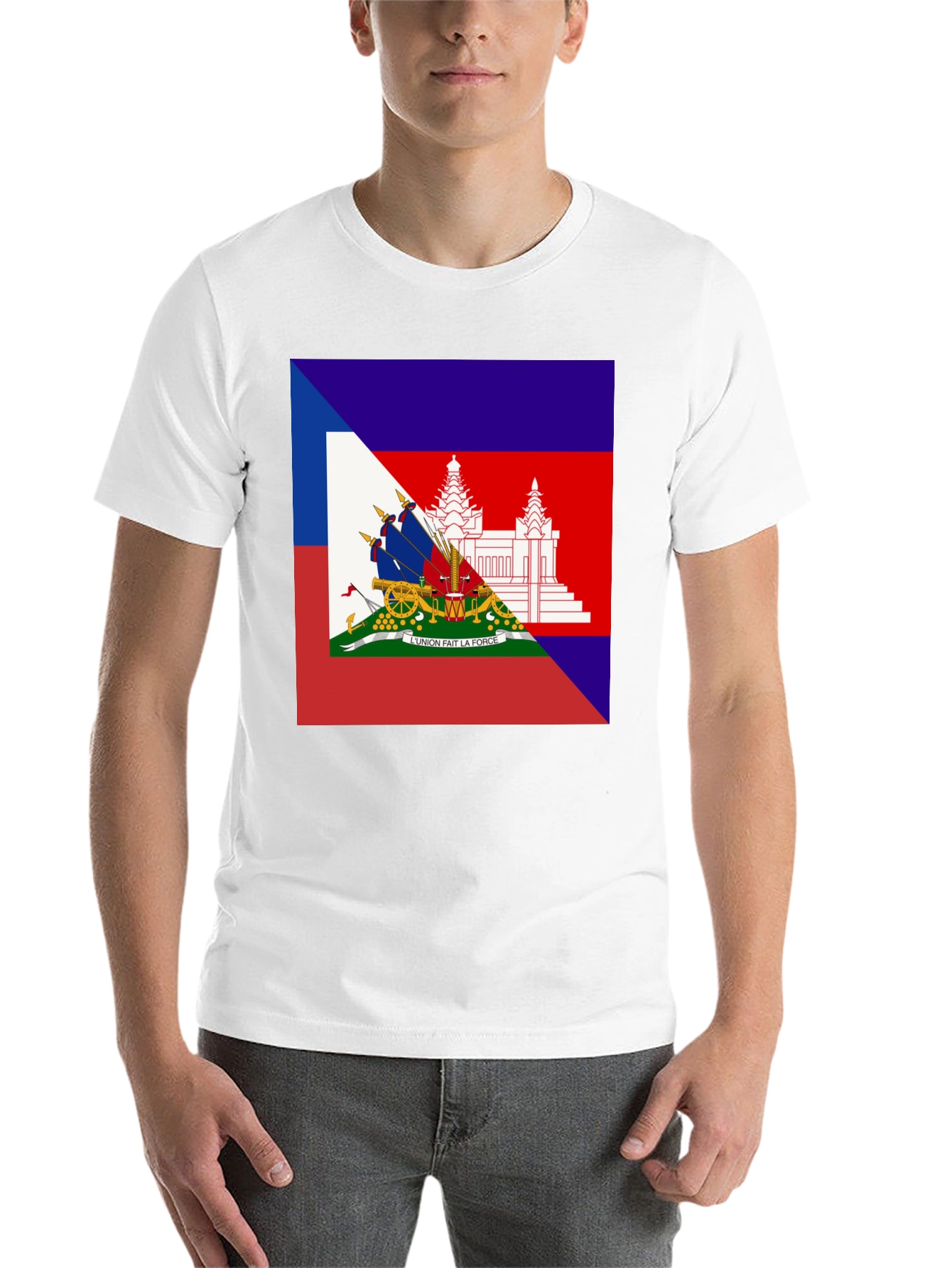 Black Haiti Flag T-Shirt Black Tee view 14