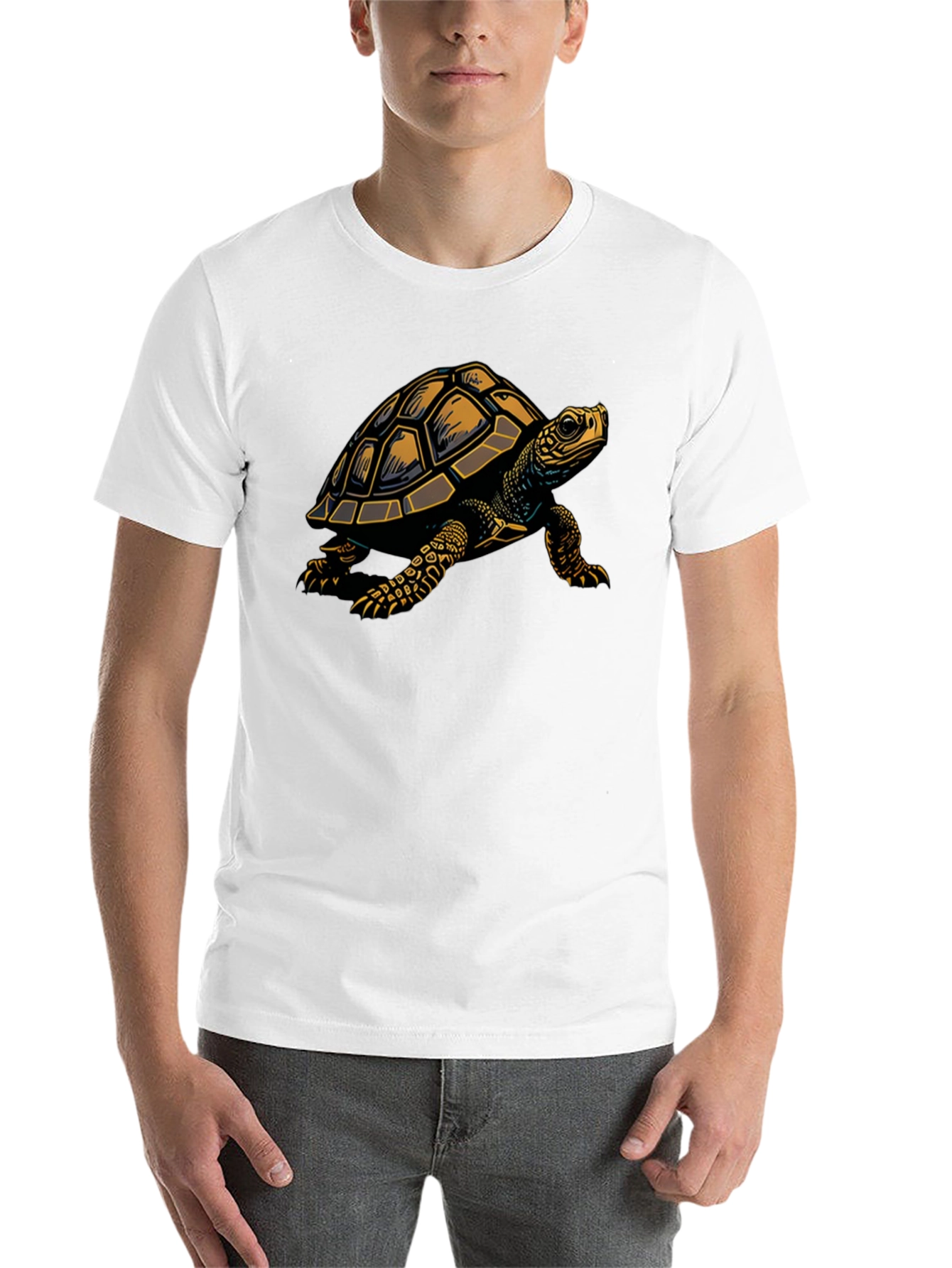 Black Turtle Graphic Tee - Stylish Black Cotton Blend T-Shirt view 14