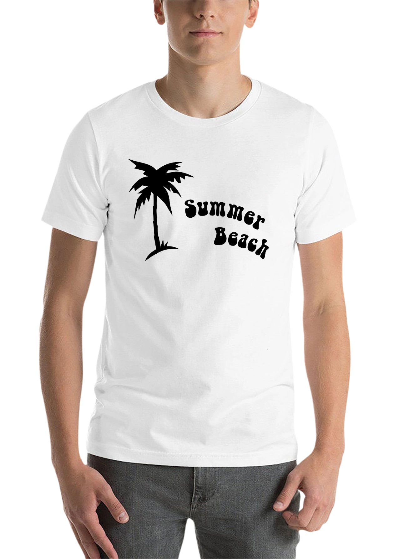 Black Summer Beach Palm Tree Graphic Tee view 14