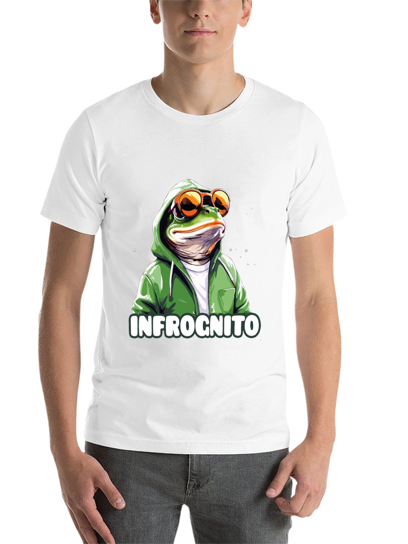 Black Infrognito Frog T-Shirt - Cool & Funny Design view 14