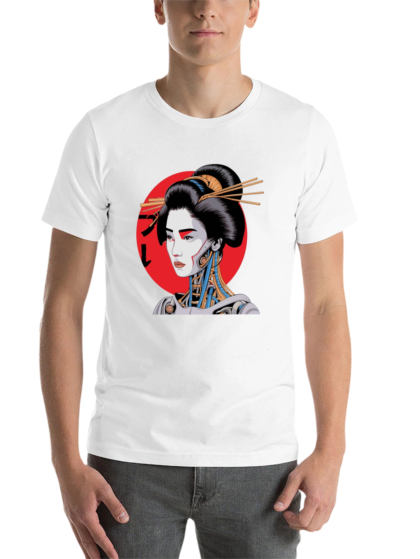 Black Cyberpunk Geisha Graphic Tee - Black view 14