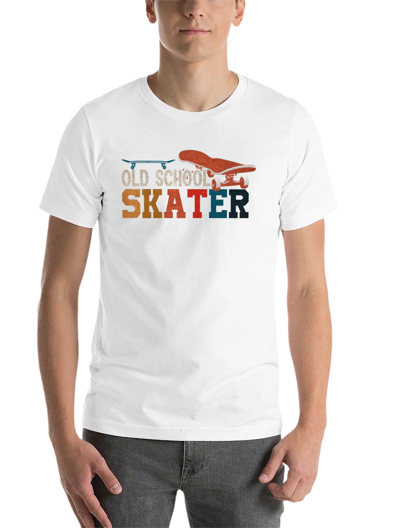 Black Old School Skater Graphic T-Shirt - Retro Style view 14