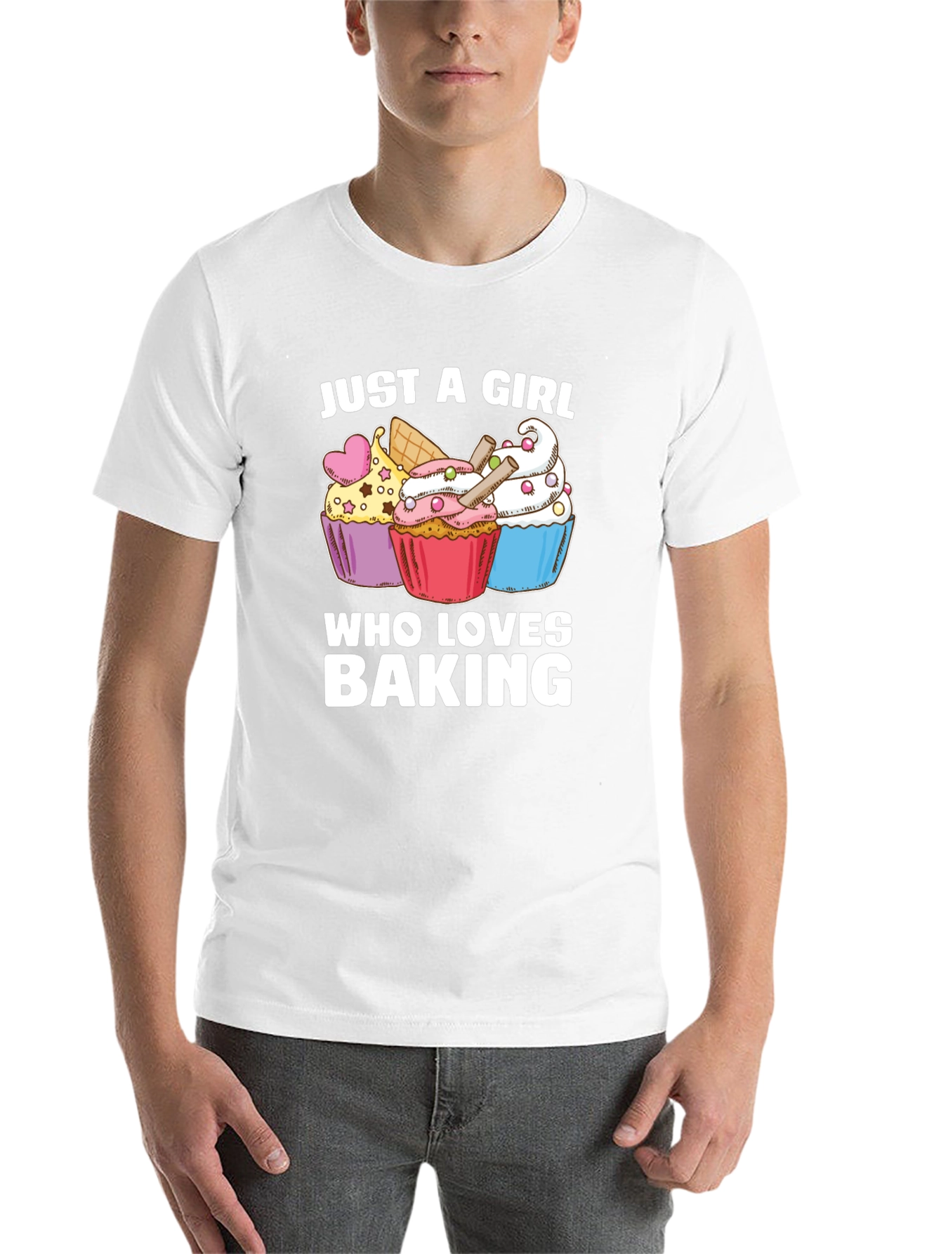 Black Just A Girl Who Loves Baking Cupcake T-Shirt view 14