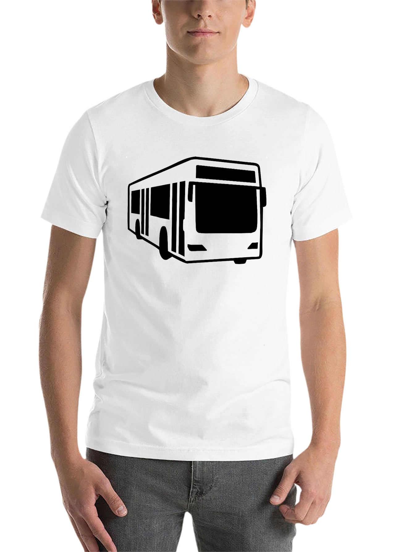 Black Bus Graphic Tee - Black Cotton Blend Comfort Fit view 14