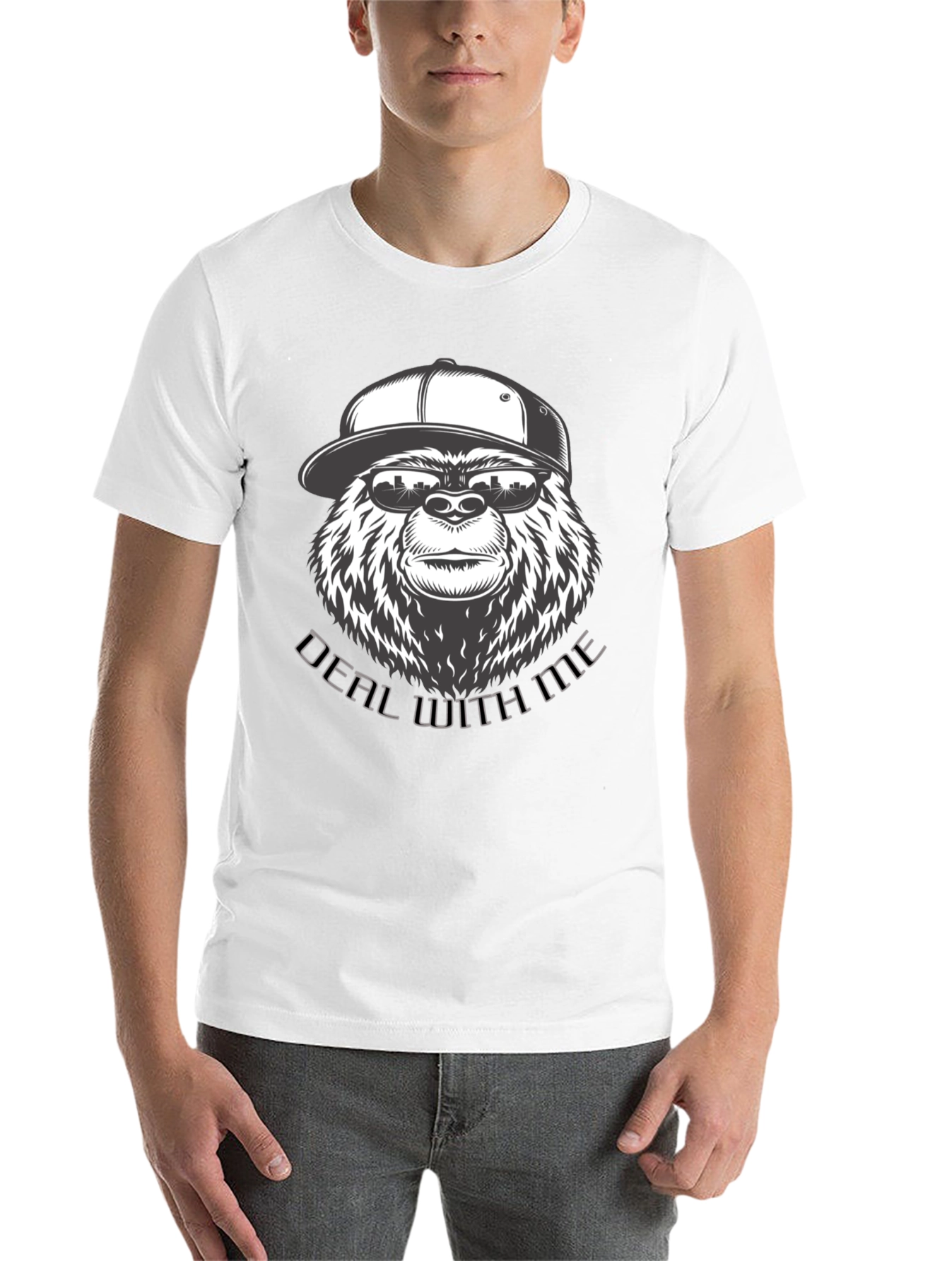 Black Cool Gorilla Deal With Me Black Graphic T-Shirt view 14
