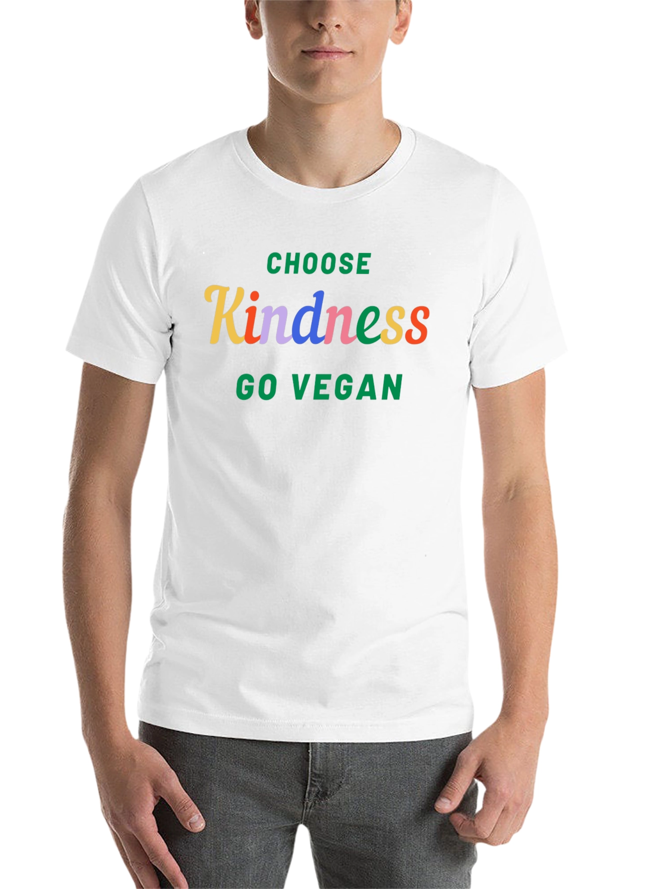 Black Choose Kindness Go Vegan T-Shirt - Unisex view 14