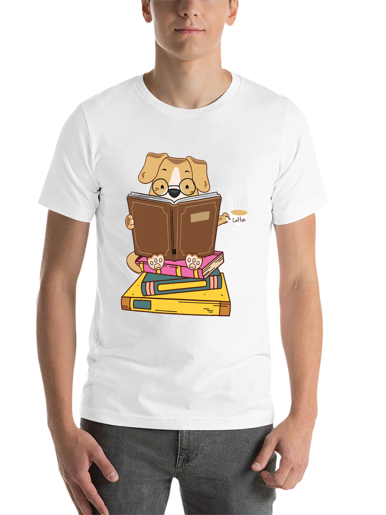 Black Bookworm Dog Graphic T-Shirt view 14