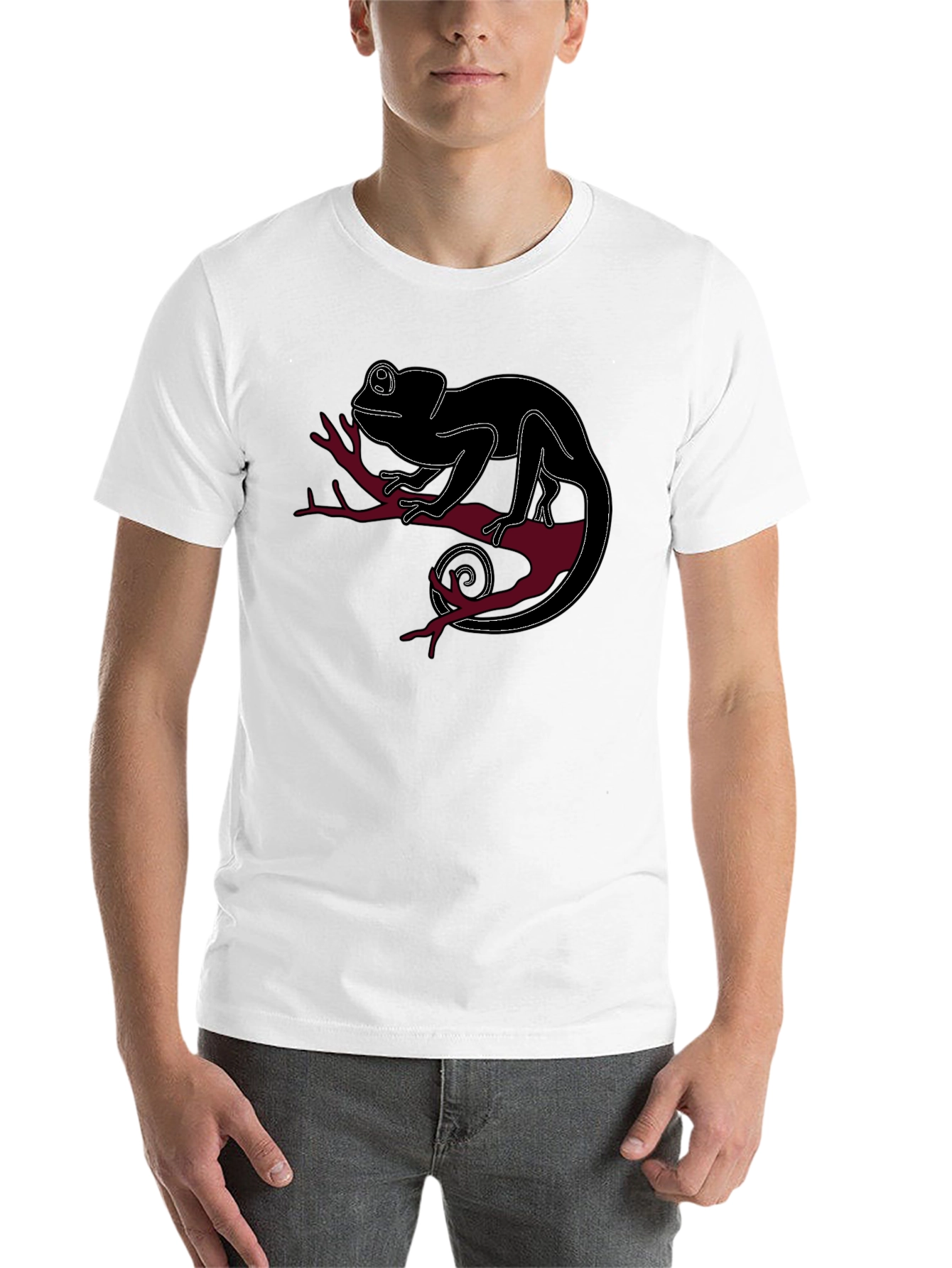 Black Chameleon Graphic Tee - Unique Animal Design view 14