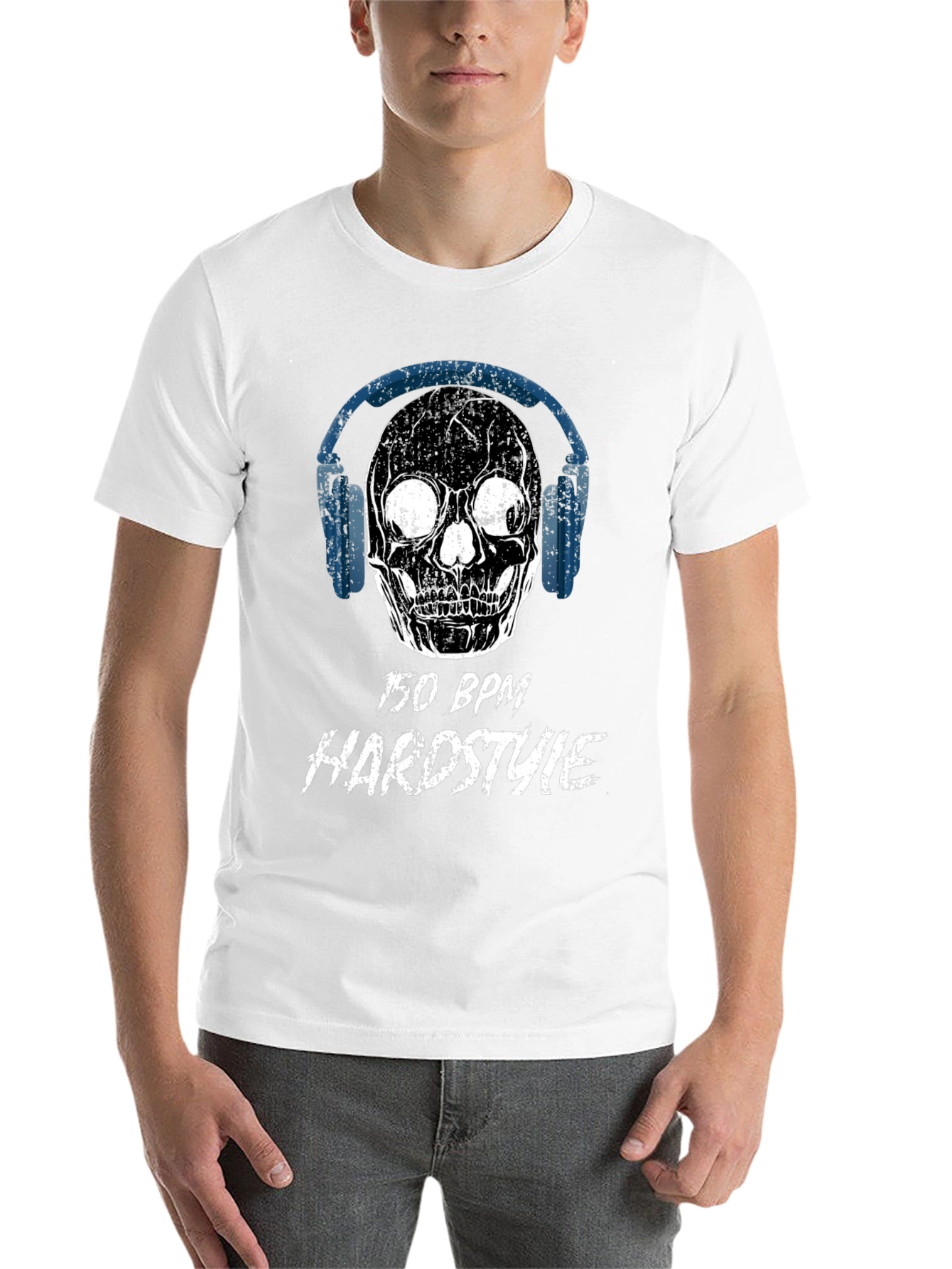 Black 150 BPM Hardstyle Skull T-Shirt view 14
