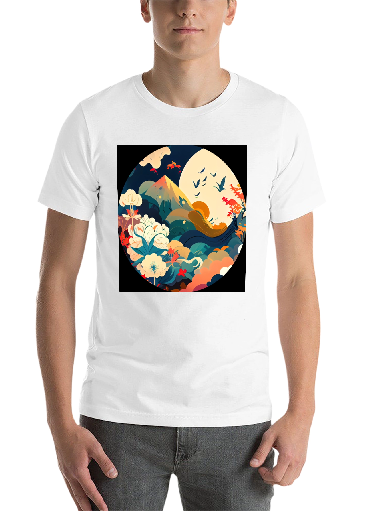 Black Nature Circle Graphic Tee - Stylish Comfort view 14