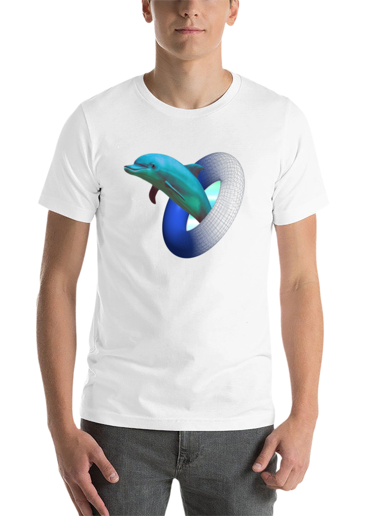 Black Dolphin Mobius Strip Graphic Black T-Shirt view 14