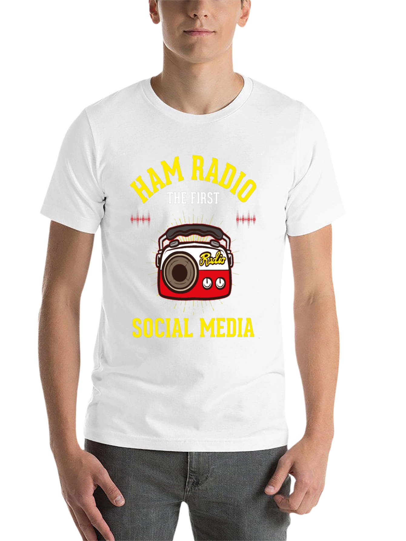Black Ham Radio The First Social Media T-Shirt view 14