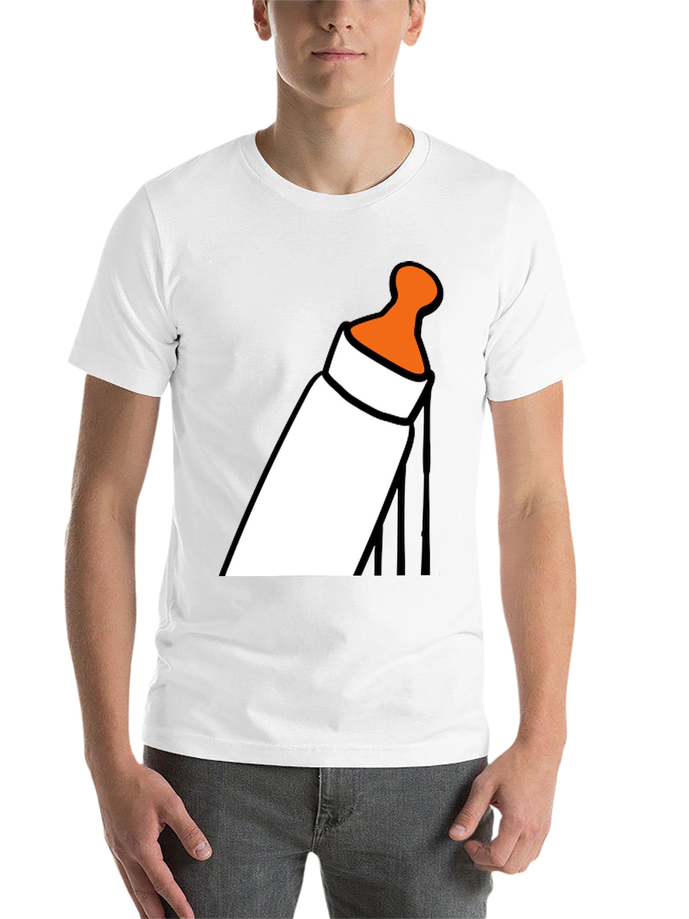 Black Baby Bottle Graphic T-Shirt - Funny Novelty Tee view 14