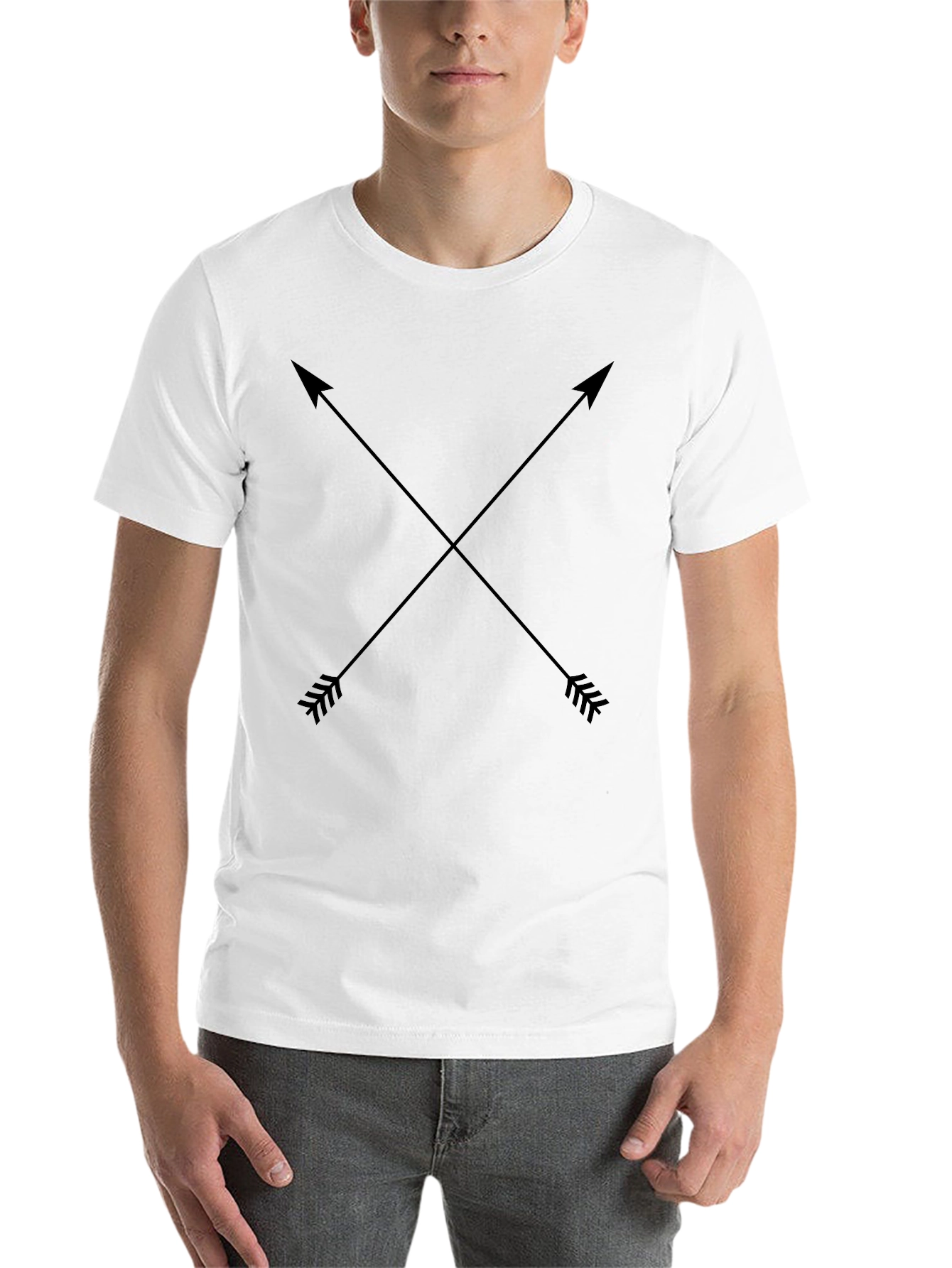 Black Crossed Arrows Graphic Tee - Casual Black T-Shirt view 14