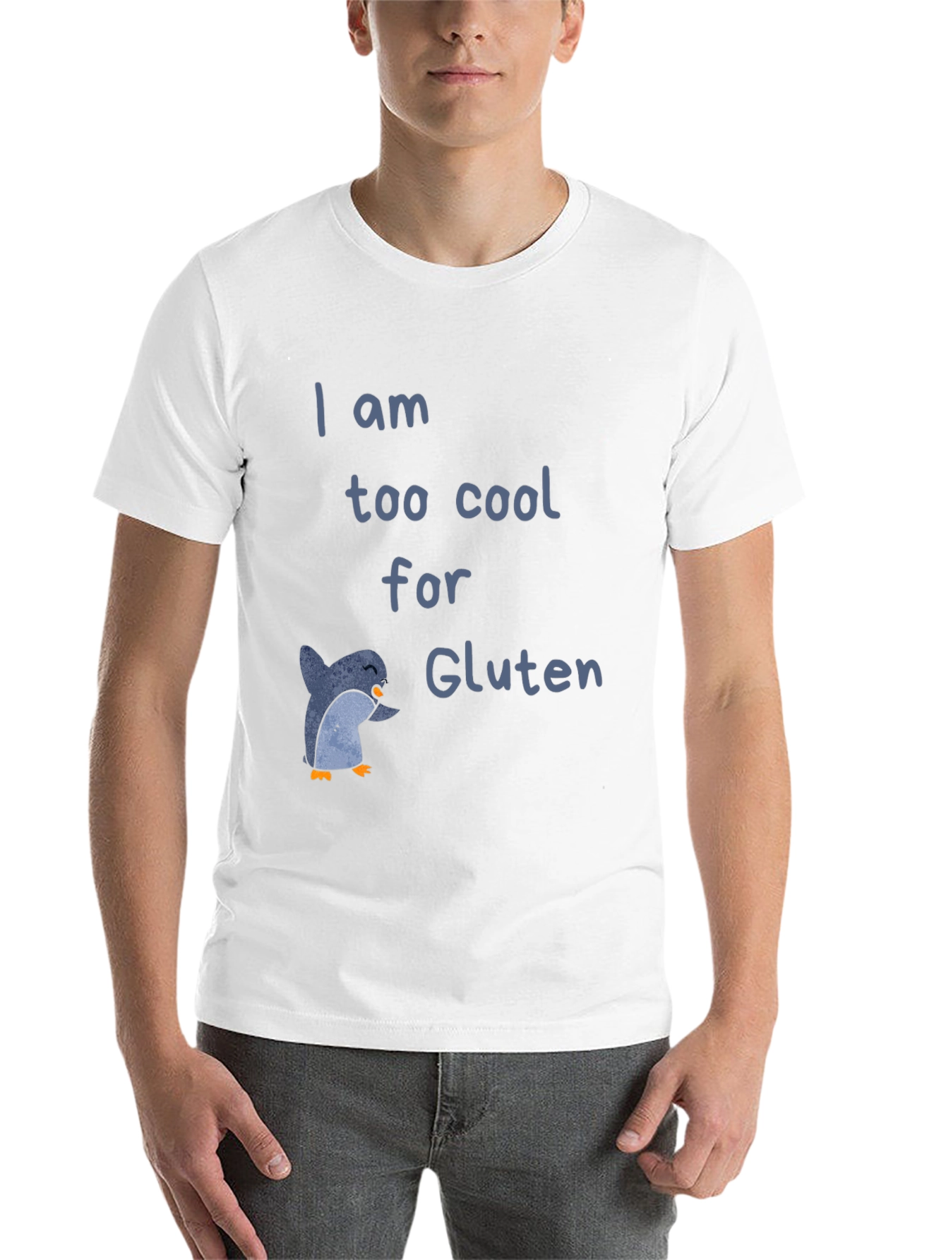 Black Cool Penguin Gluten-Free T-Shirt view 14