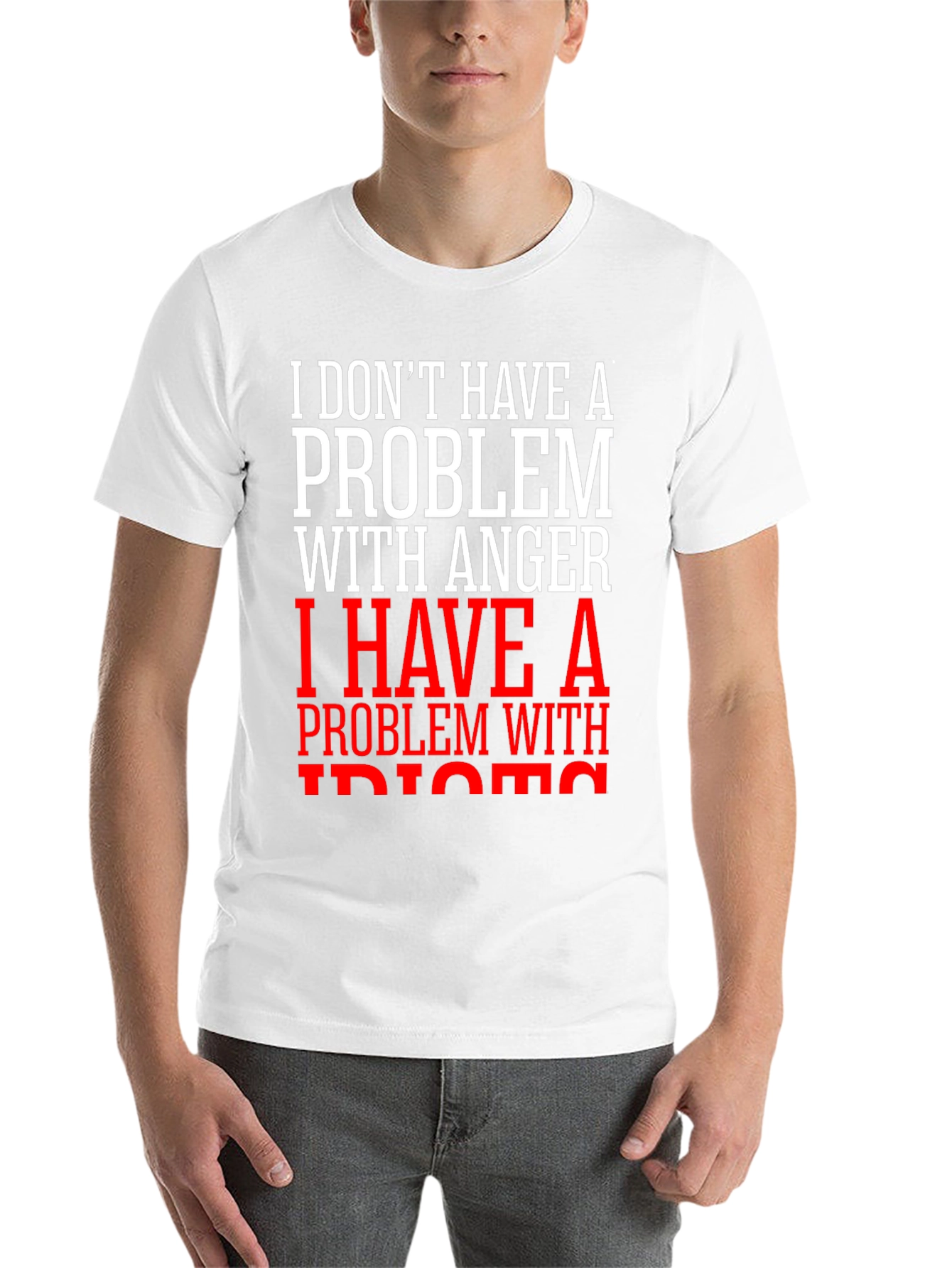 Black Funny Anger Problem Graphic T-Shirt view 14
