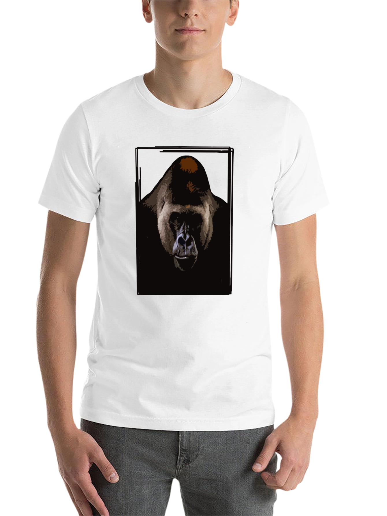 Black Gorilla Graphic Print Black T-Shirt view 14