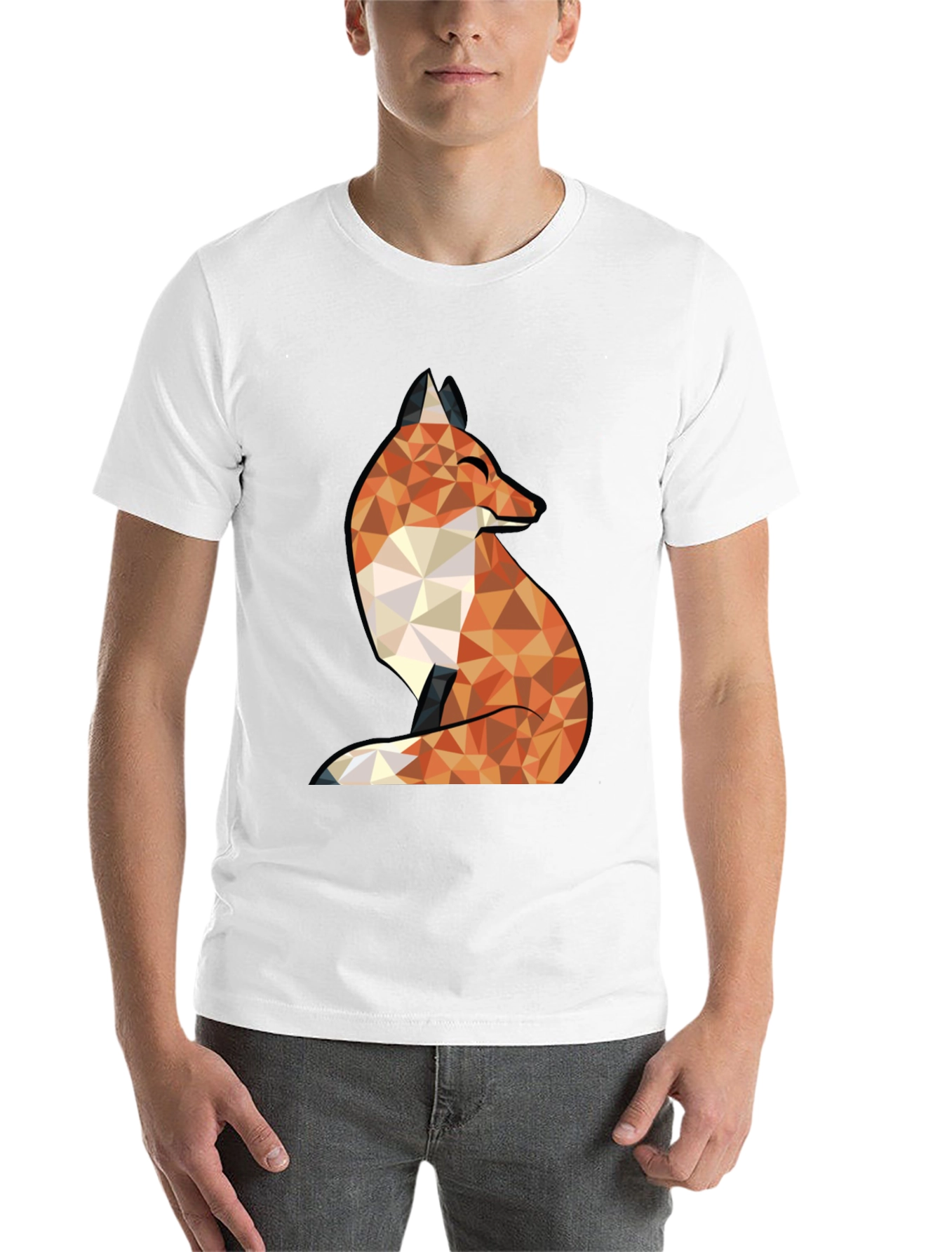 Black Geometric Fox Graphic Tee - Stylish & Unique Design view 14