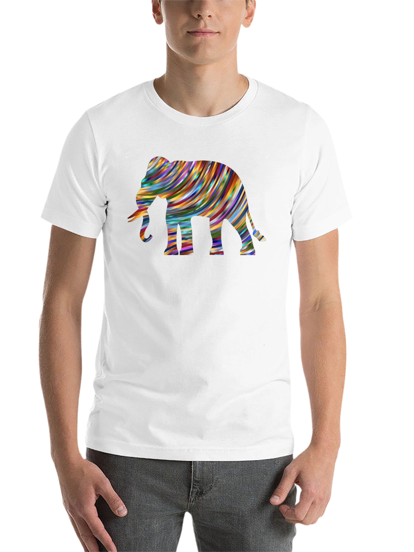 Black Colorful Elephant Graphic Tee - Unique Design view 14