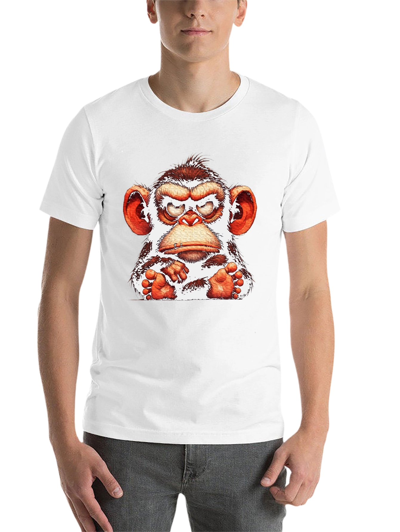 Black Angry Monkey Graphic T-Shirt view 14