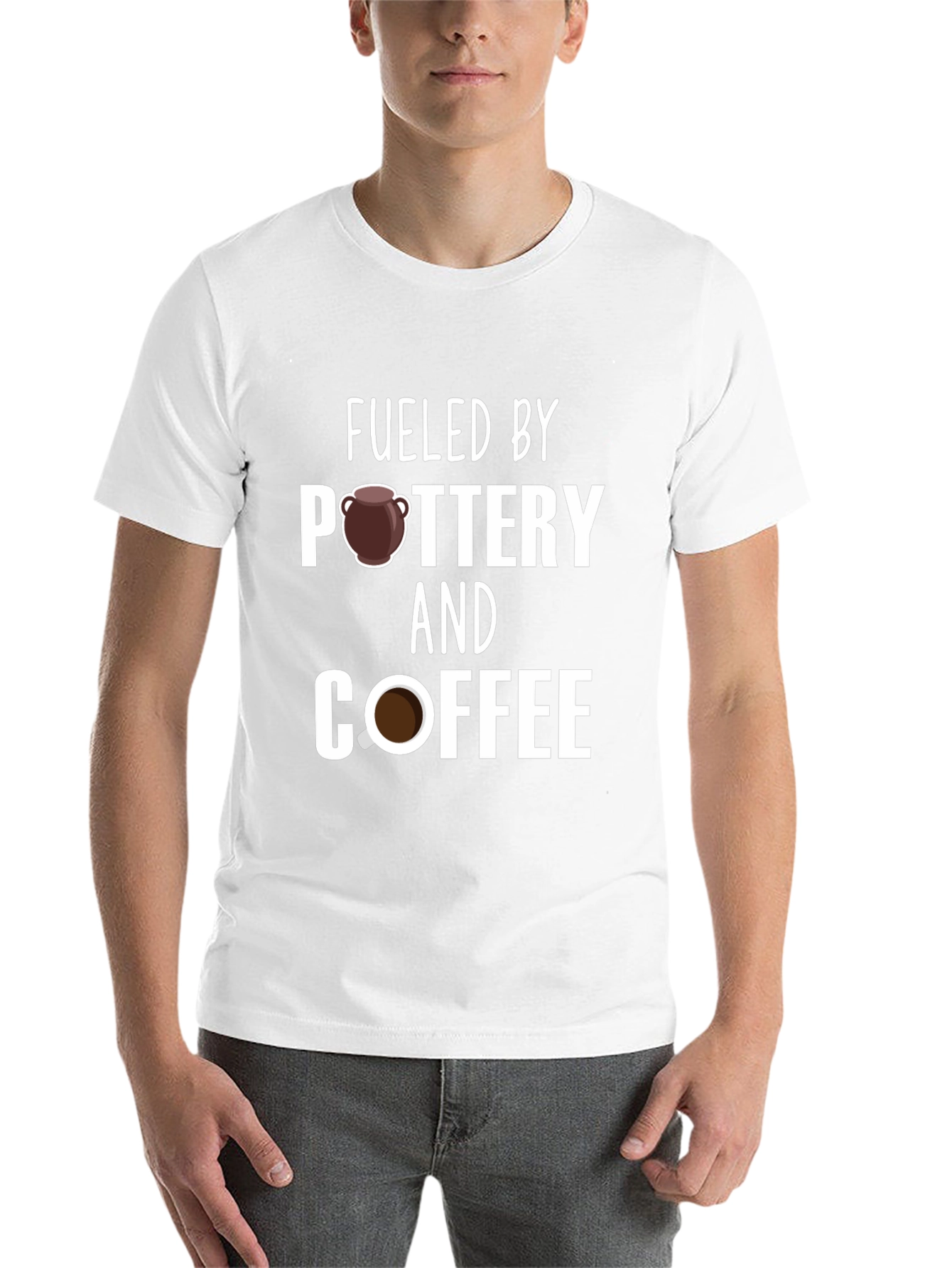 Black Fueled by Pottery and Coffee T-Shirt view 14