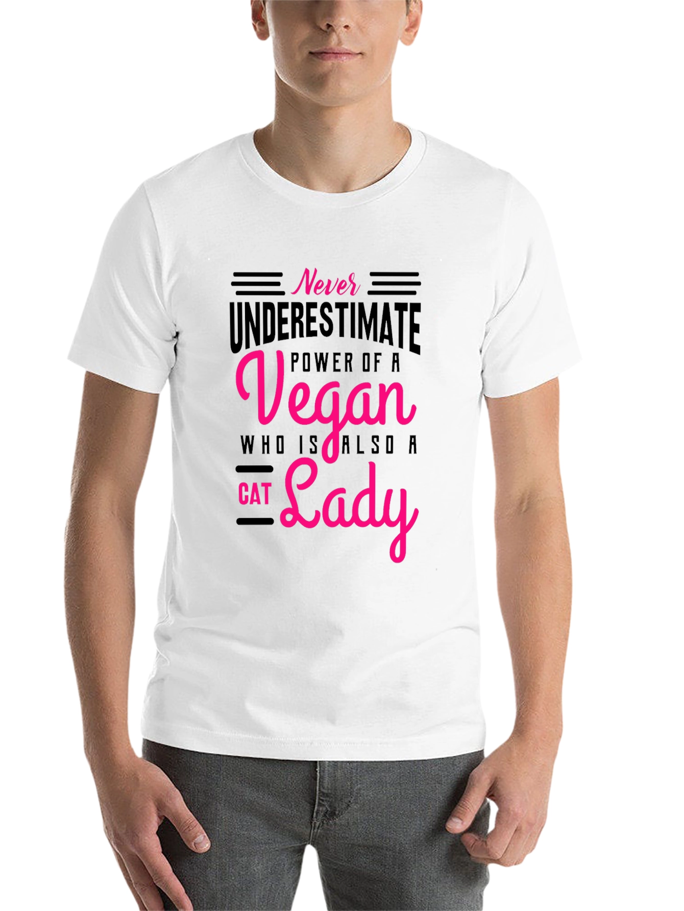 Black Vegan Cat Lady T-Shirt: Never Underestimate the Power! view 14