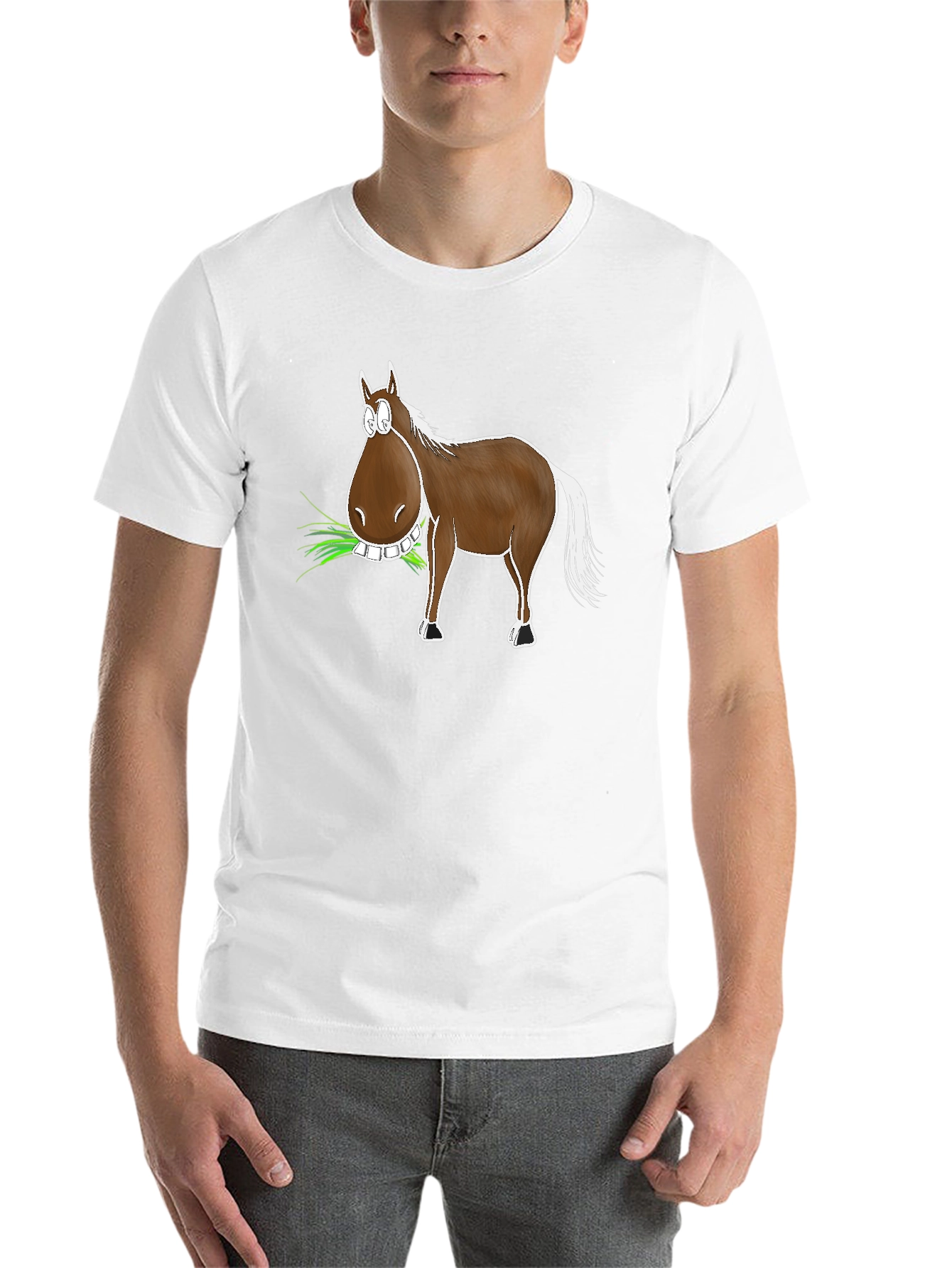 Black Funny Horse Graphic T-Shirt - Unisex view 14